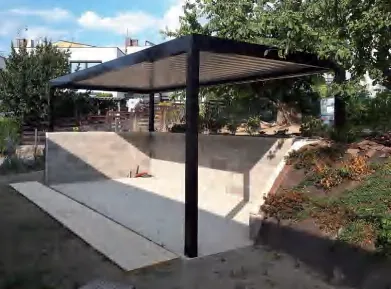 Pergola, vgrajena v obstoječi objekt brez stebrov